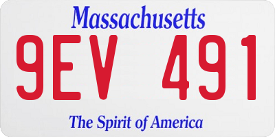 MA license plate 9EV491