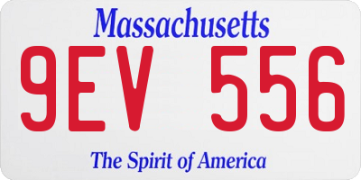 MA license plate 9EV556