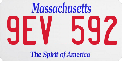 MA license plate 9EV592