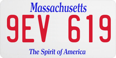 MA license plate 9EV619