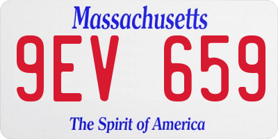 MA license plate 9EV659