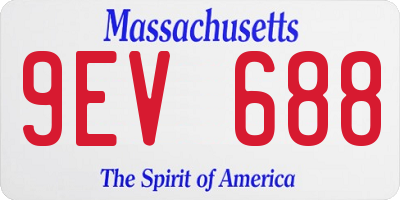 MA license plate 9EV688