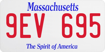 MA license plate 9EV695