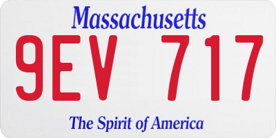 MA license plate 9EV717