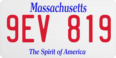 MA license plate 9EV819