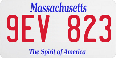 MA license plate 9EV823