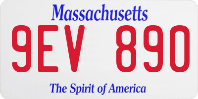 MA license plate 9EV890