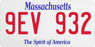 MA license plate 9EV932