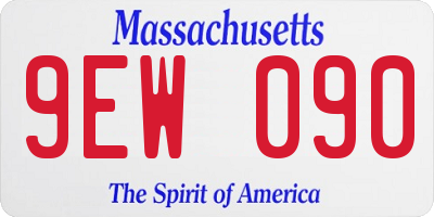MA license plate 9EW090