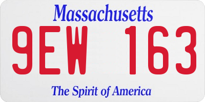 MA license plate 9EW163