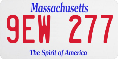MA license plate 9EW277