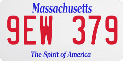 MA license plate 9EW379