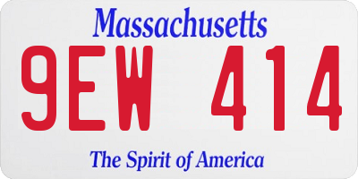 MA license plate 9EW414