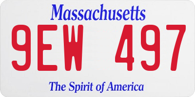 MA license plate 9EW497
