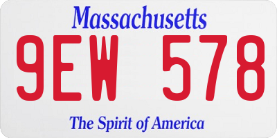 MA license plate 9EW578