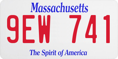 MA license plate 9EW741