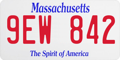 MA license plate 9EW842