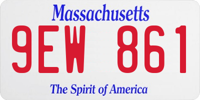 MA license plate 9EW861