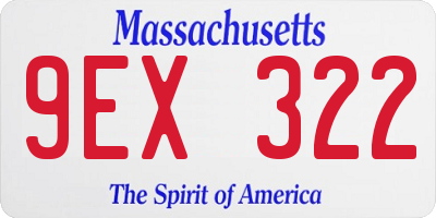 MA license plate 9EX322