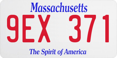 MA license plate 9EX371