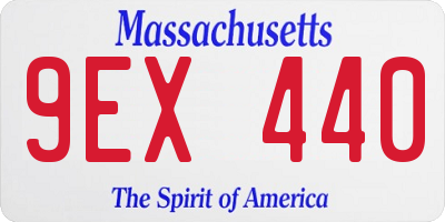 MA license plate 9EX440