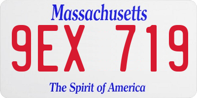 MA license plate 9EX719