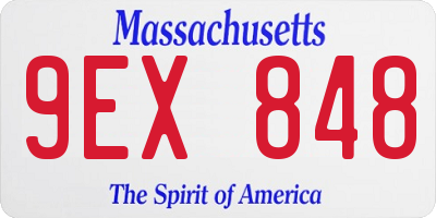 MA license plate 9EX848