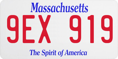 MA license plate 9EX919