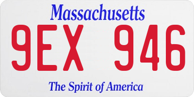 MA license plate 9EX946