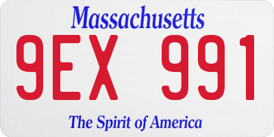MA license plate 9EX991