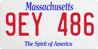 MA license plate 9EY486