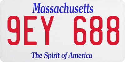 MA license plate 9EY688