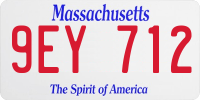 MA license plate 9EY712