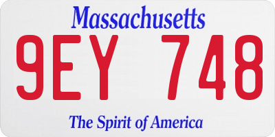 MA license plate 9EY748