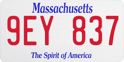 MA license plate 9EY837