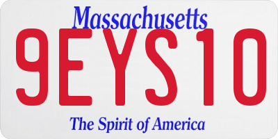 MA license plate 9EYS10