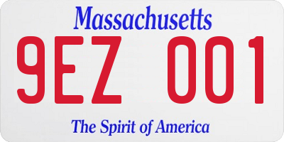 MA license plate 9EZ001