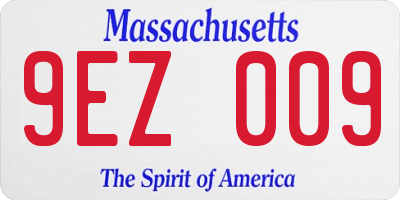MA license plate 9EZ009