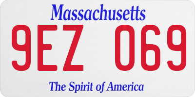 MA license plate 9EZ069