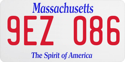 MA license plate 9EZ086