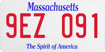 MA license plate 9EZ091