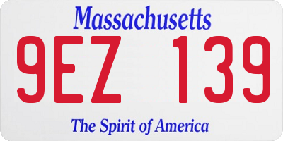 MA license plate 9EZ139