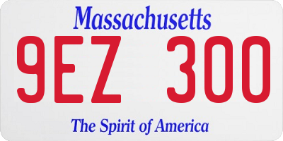 MA license plate 9EZ300