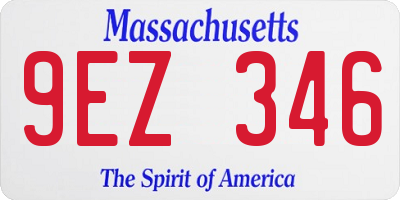MA license plate 9EZ346
