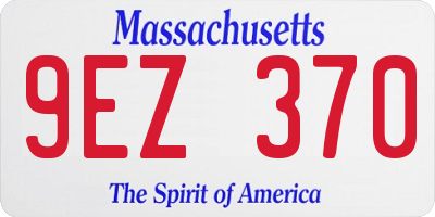 MA license plate 9EZ370