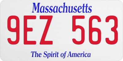 MA license plate 9EZ563