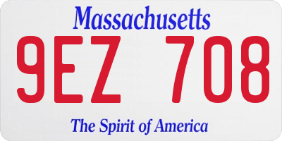 MA license plate 9EZ708