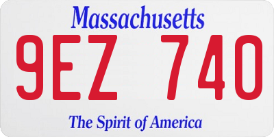 MA license plate 9EZ740