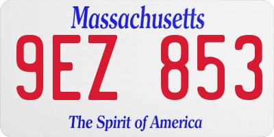 MA license plate 9EZ853