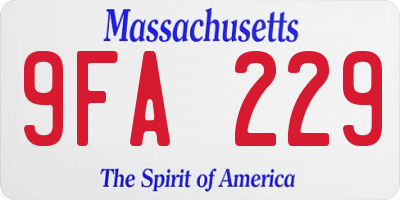 MA license plate 9FA229